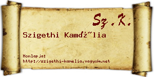 Szigethi Kamélia névjegykártya